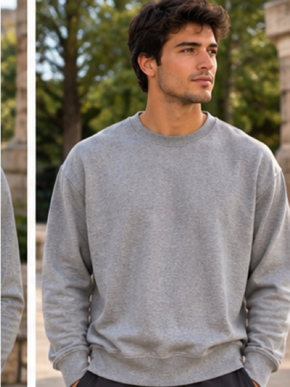 H&M Men's Heather Gray Crewneck Sweater